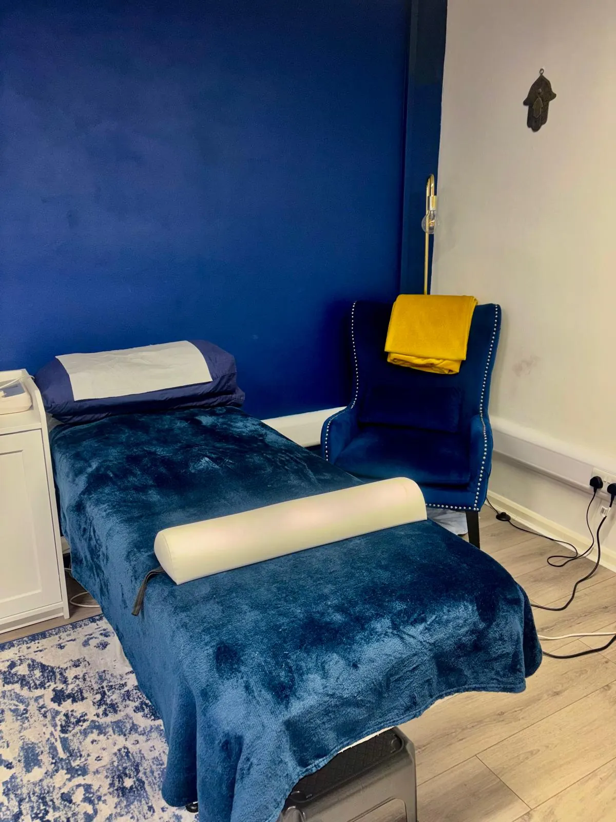 Treatment couch at MASG Therapy clinic in Sutton Coldfield